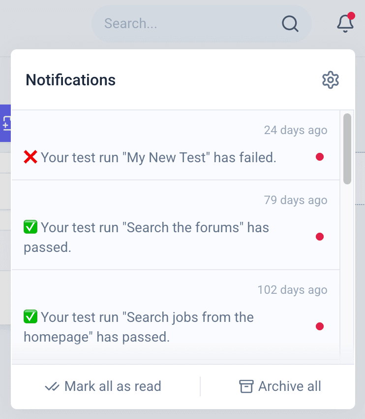 Notification centre screenshot