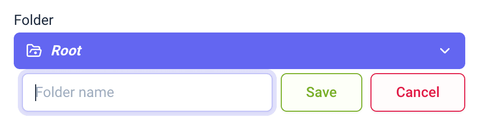 Create folder screenshot