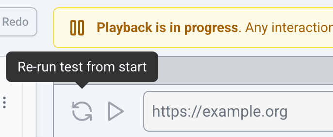 Re-run test from start